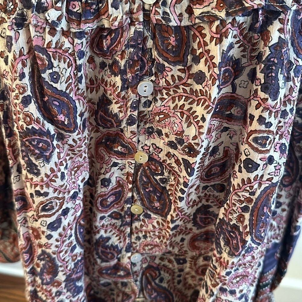 Cleobella Women Blouse V-neck Boho Cotton Organic Top - Picture 5 of 12